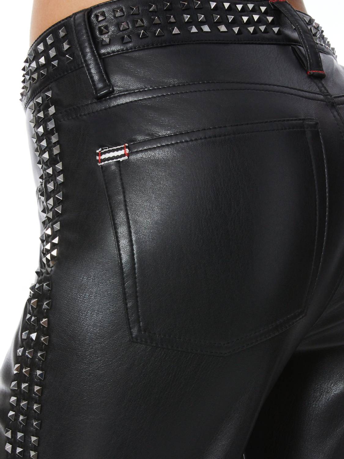 Alice + Olivia - Amazing Vegan Leather Studded Bootcut Pants