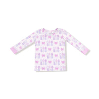 ANGEL DEAR Girls Dear Big Sis Loungewear Set in pink - kids' sleepwear - detail view