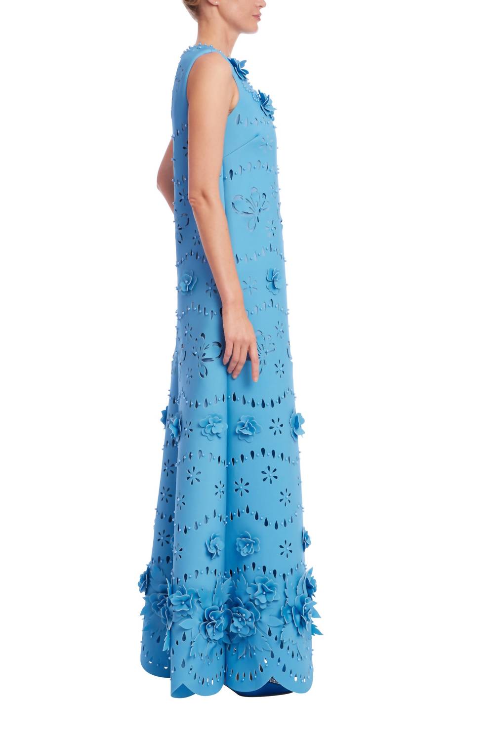 Badgley Mischka - Laser Cut Flower Trapeze Dress