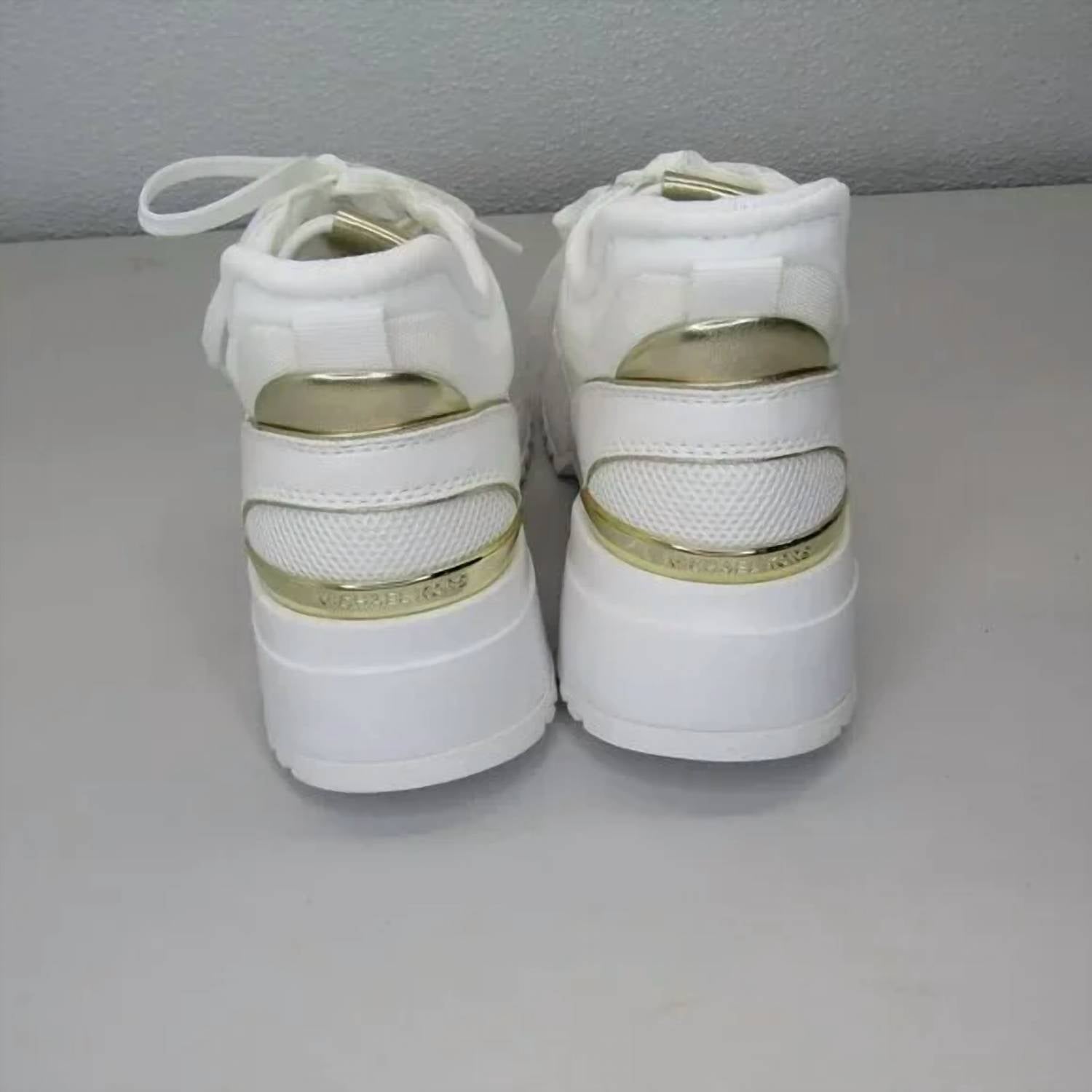 MICHAEL KORS Women's Mush Mesh Cushion Logo Comfort Sneakers in white gold - women's sneaker - view 4