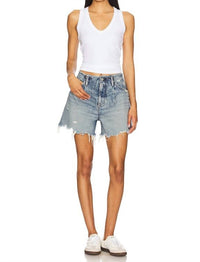 Moussy Ludlow No Belt Shorts in light blue - women's shorts - view 5