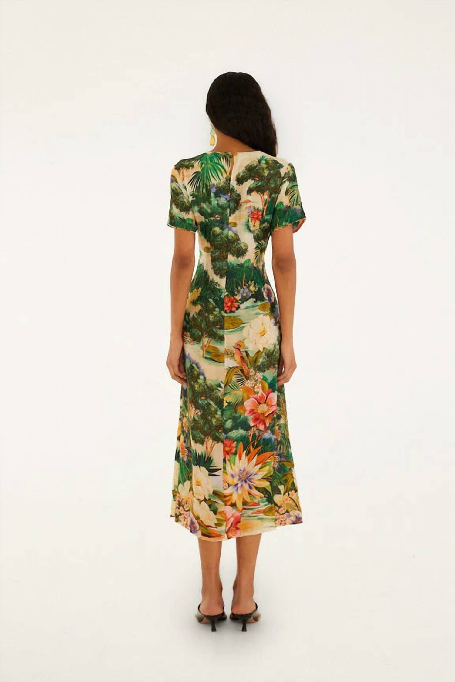 Farm Rio - Oriental Garden Short Sleeve Maxi Dress