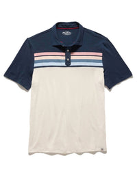 Flags & Anthem Ruskin Slub Polo in navy multi - men's shirt - alternate view