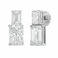 Diana M Jewels - Women's Emerald Lab-Grown Diamond Stud Earrings (12.00 Ct TCW) - Luxe