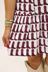 Brooke Wright - Lucy Maroon Boot Dress