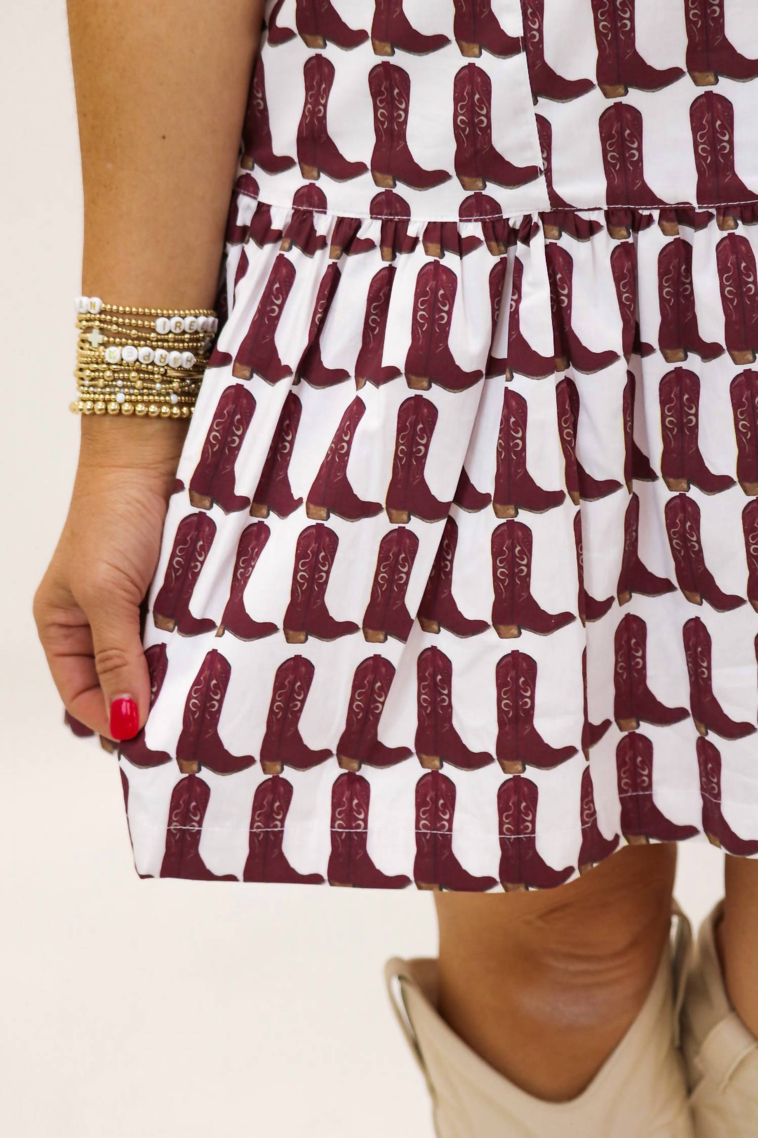 Brooke Wright - Lucy Maroon Boot Dress