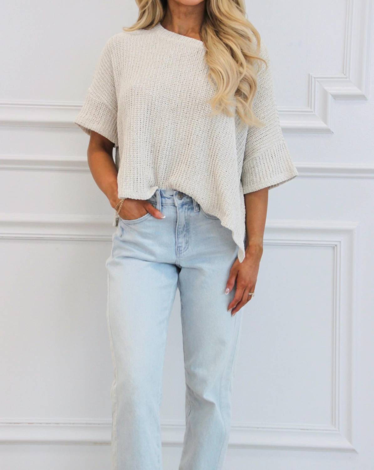 Kancan - Ivan High Rise Striped Straight Leg Jeans