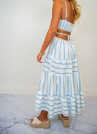 Rosa Clothing - Stripe Backless Sun Dress