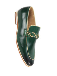 Giovanni Amato Men’s Tudor Leather Shoes in green - men's loafer - detail view