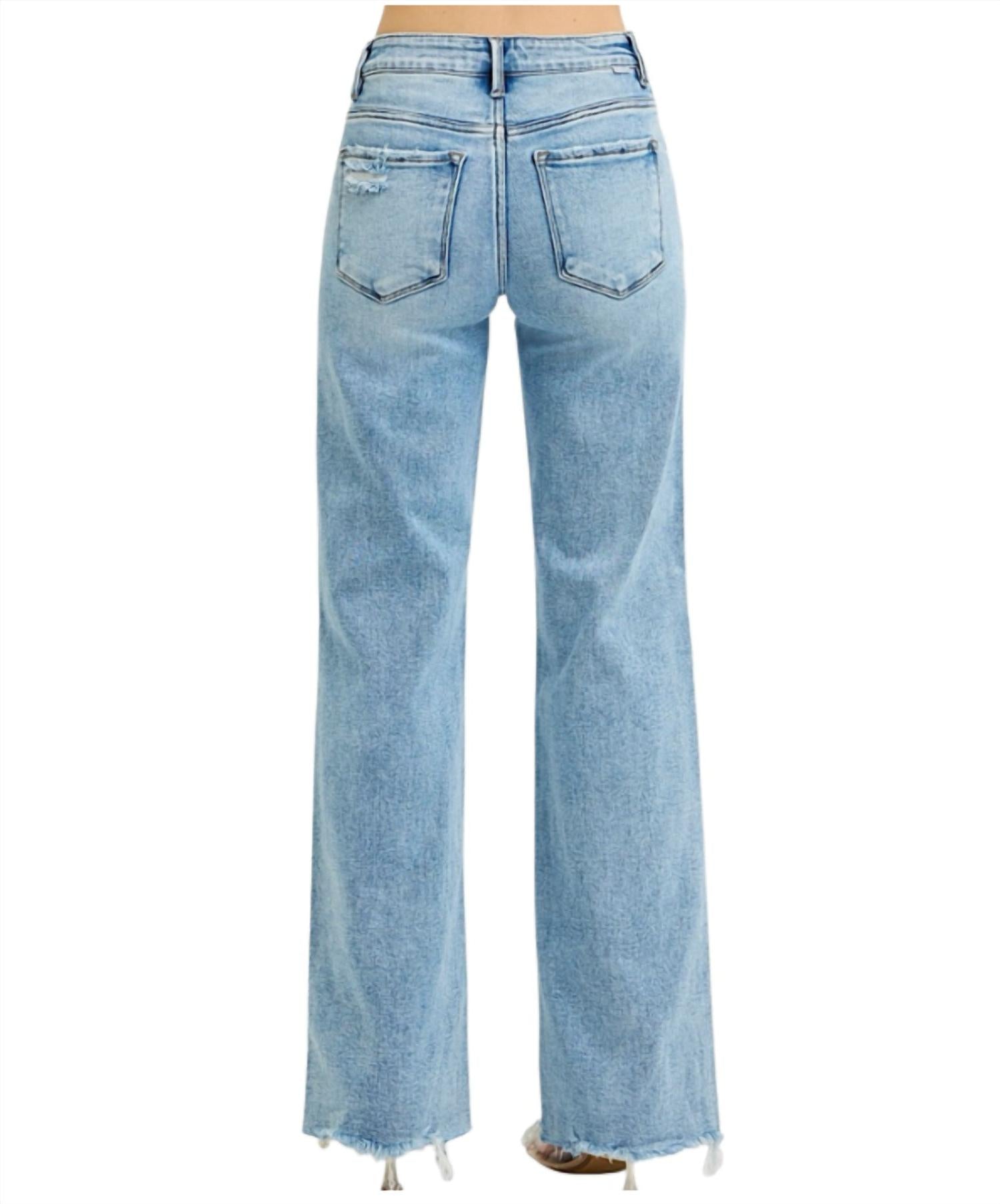 RISEN Tummy Control Mid-rise Wide Jeans in blue - women's jeans - view 4