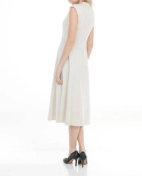 Joseph Ribkoff - Button Front V-neck Midi A-line Dress