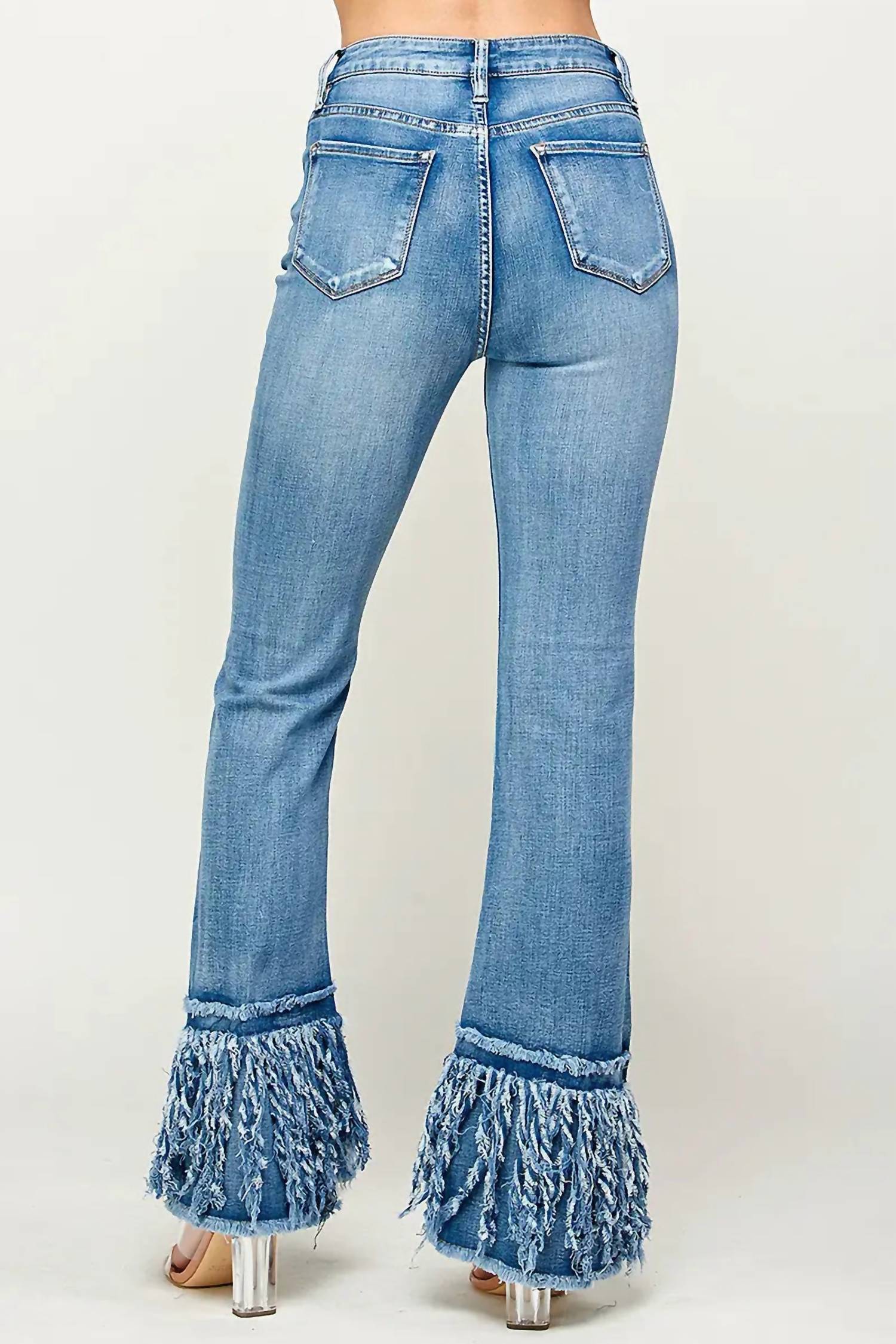 I&M Jeans - High Rise Frayed Flare Jeans