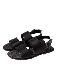 Coach Men's Leather Two Strap Sandal in black - men's sandal - alternate view