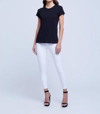 L'Agence Cory Short Sleeve Crew Neck Tee in black - women's t-shirt - alternate view
