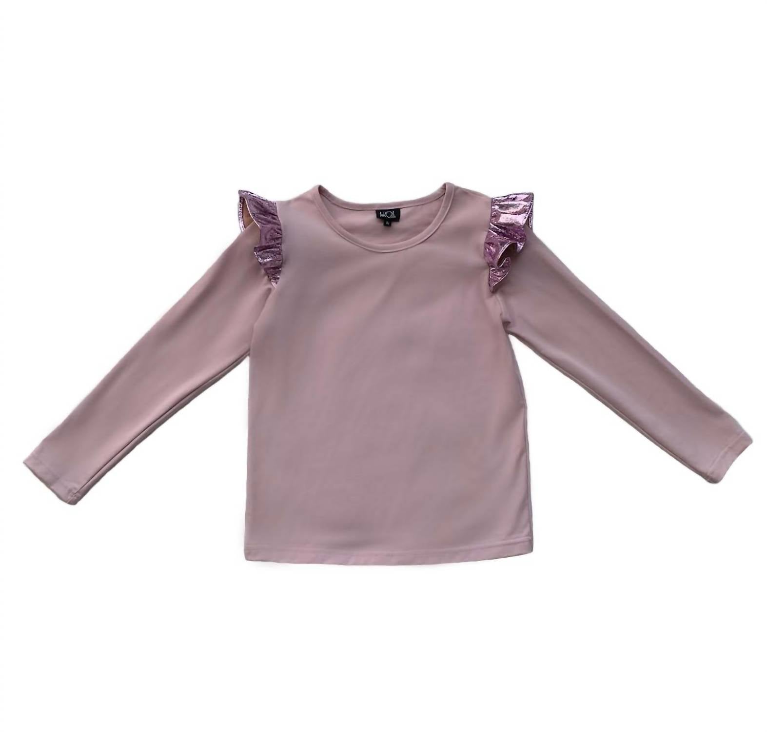 Kids Metallic Ruffle Top