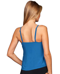 Magicsuit Rita Triple Tier Tankini Top in ocean - women's swimwear - detail view