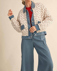 En Merci - Lila Quilted Floral Denim Jacket