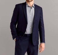 Billy Reid Long Sleeve Sport Coat in navy - men's jacket