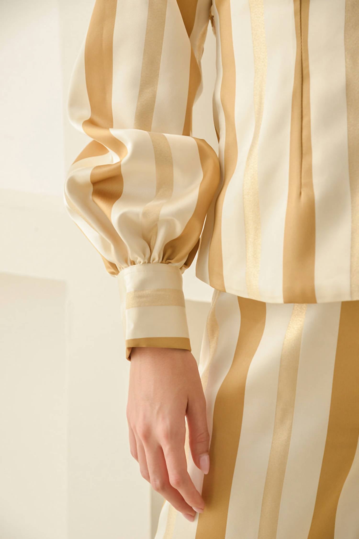 SANDY LIANG Regina Stripes Suit Set in bronze - women's sleepwear - view 4