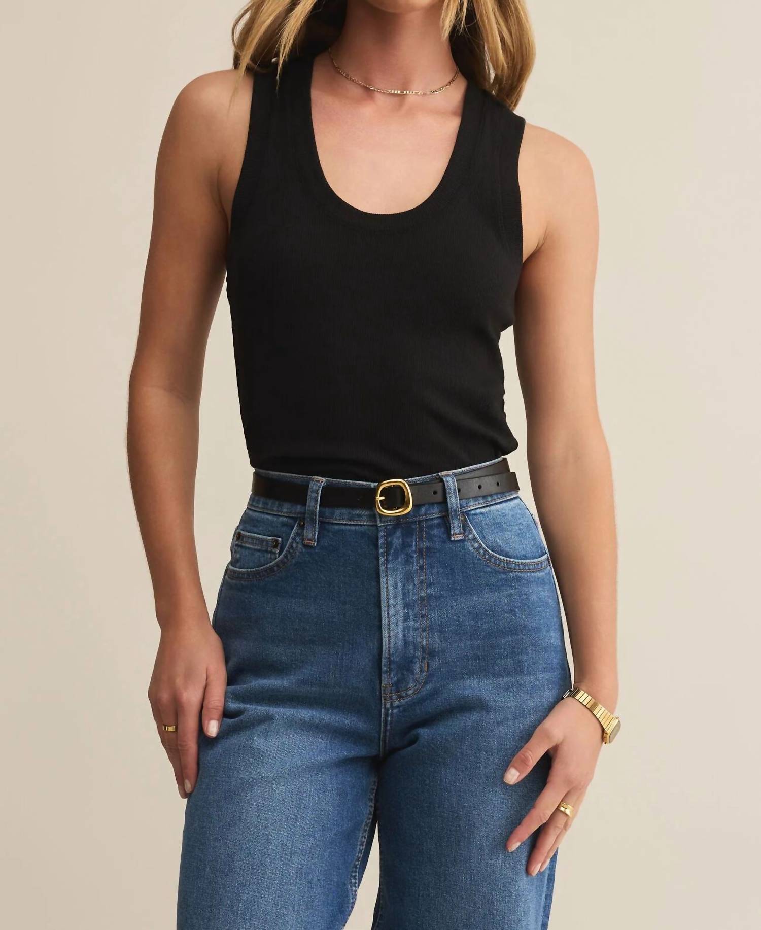 Z Supply Sirena Rib Tank Top in black 3 - women's tank top - view 4
