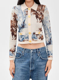 L'Agence - Osiris Jacquard Collared Cardigan