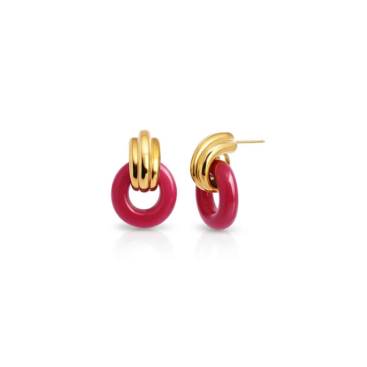 Gold & Honey - Women's Donut Door Knocker Earrings