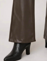 Boho Chic Vegan Leather Pants in brown - women's pants - detail view