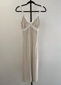 5Besties - Women's Contrasting Cross Over Maxi Linen Dress