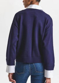 Derek Lam 10 Crosby - Rida Striped Mixed Media Sweater