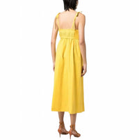 Ulla Johnson - Laetitia Noir Pleated Linen Silk Midi Dress