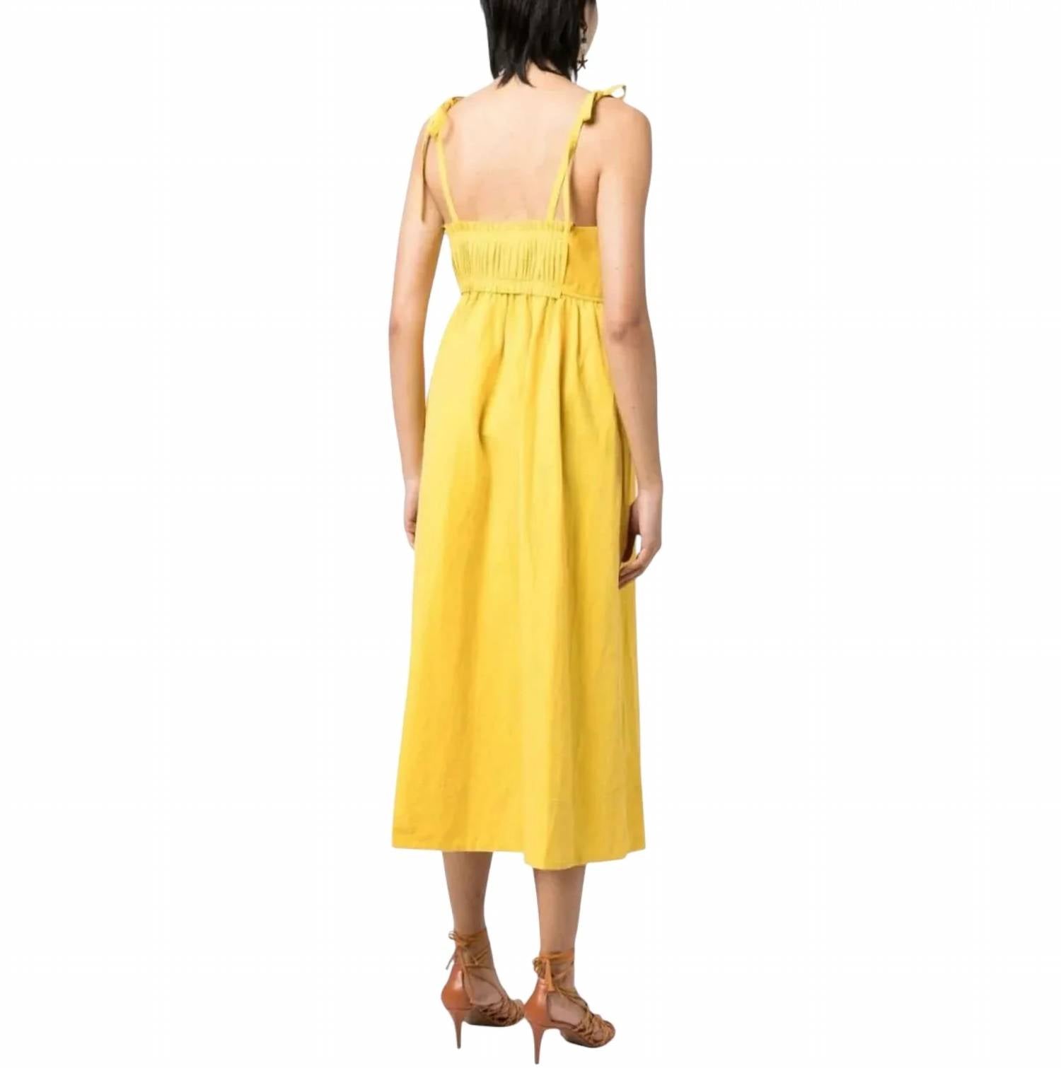 Ulla Johnson - Laetitia Noir Pleated Linen Silk Midi Dress