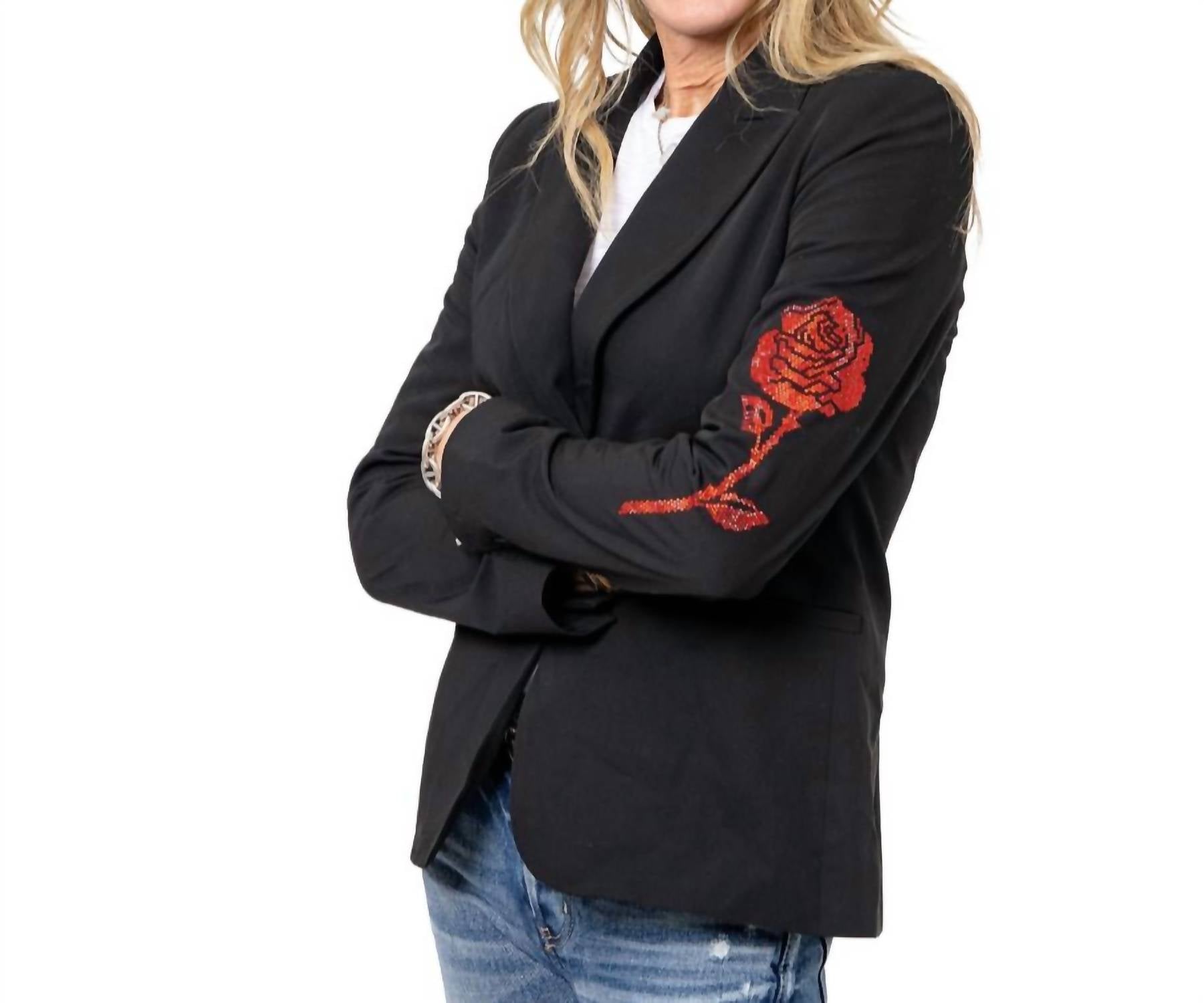 Hipchik - Crystal Rose Sleeve Blazer