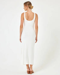 L*SPACE Camille Fitted Ribbed Dress in white - women's dress - detail view