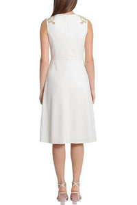 Maggy London - Beaded V-neck Midi Dress