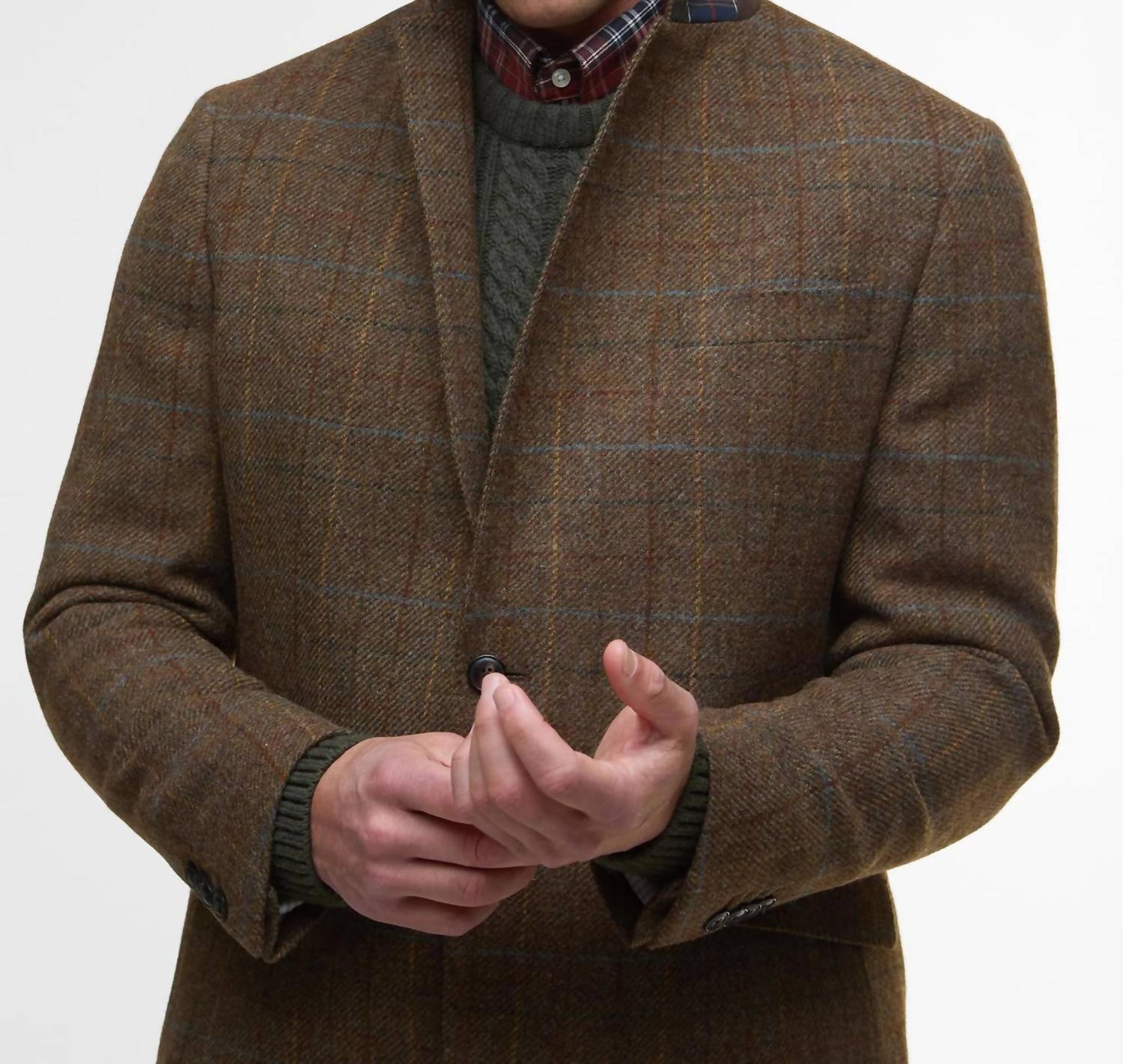 Barbour Sullivan Moons Check Blazer in brown - men's jacket - alternate view