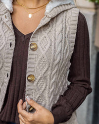 Grace And Lace - Hooded Cable Knit Vest