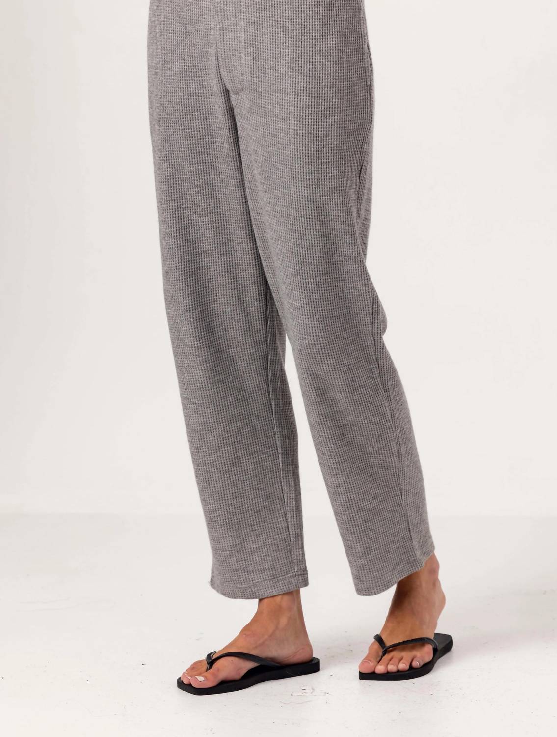 sundays Soma Straight Leg Pants in grey thermal - women's pants - detail view