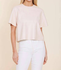 Dolce Cabo - Cropped Vegan Leather Tee