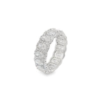 Allyanna Gifts Women's Moissanite Radiant Cut Halo Eternity Band Bracelete in silver - women's jewelry - detail view