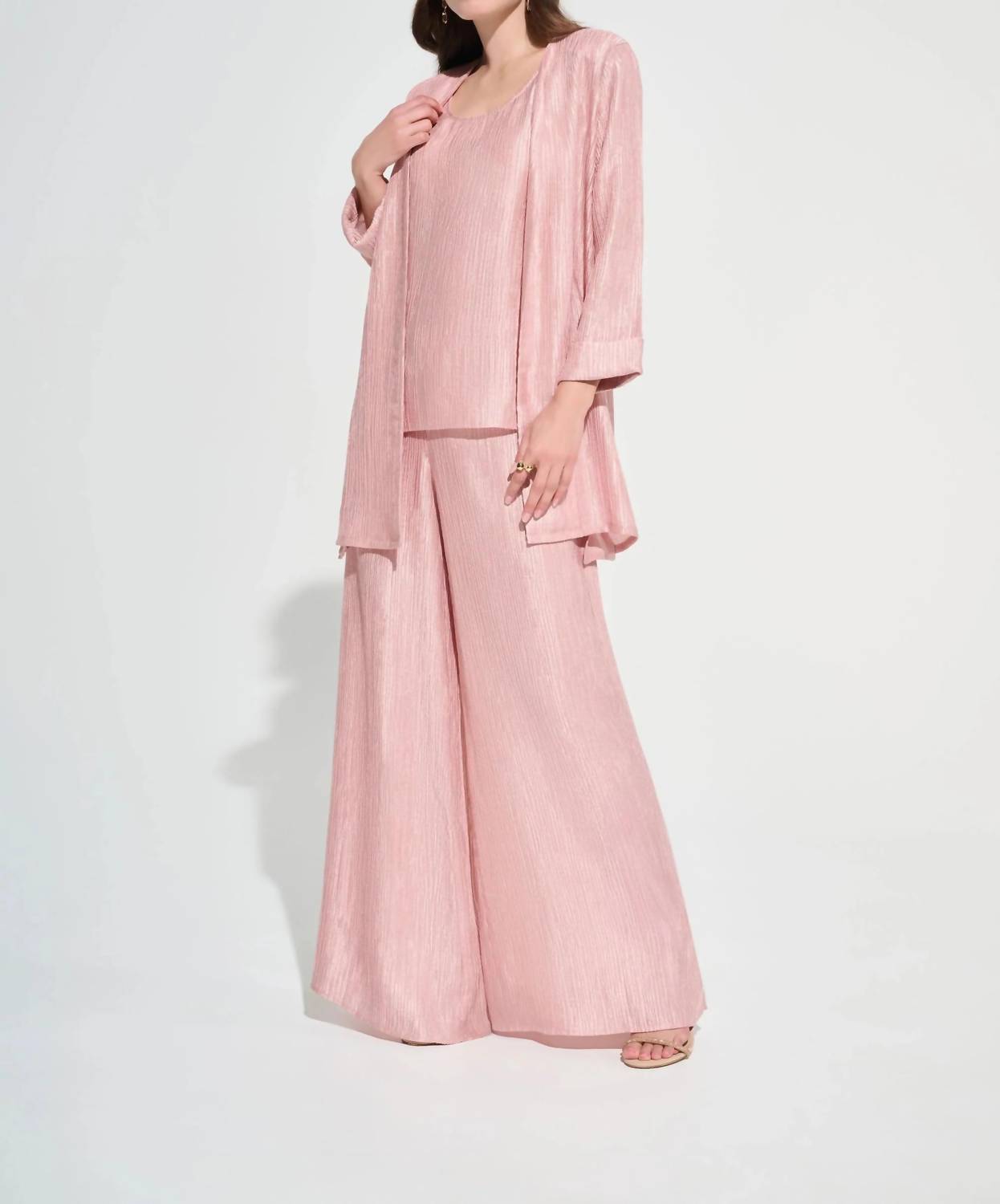 Joseph Ribkoff - Crinkle Jacquard Straight Cover-up Cardigan