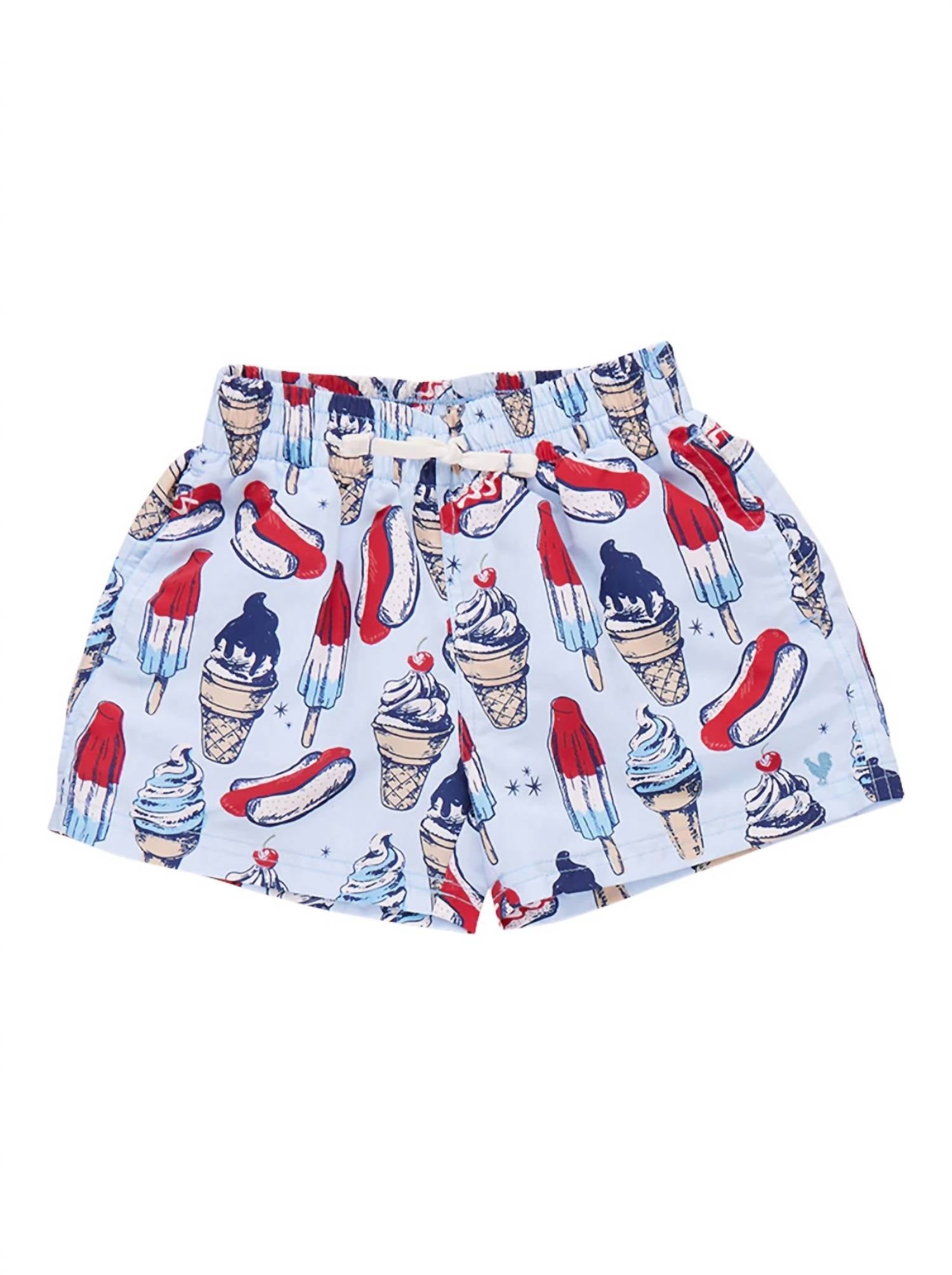 Pink Chicken - Boy's Summer Treats Swim Trunks