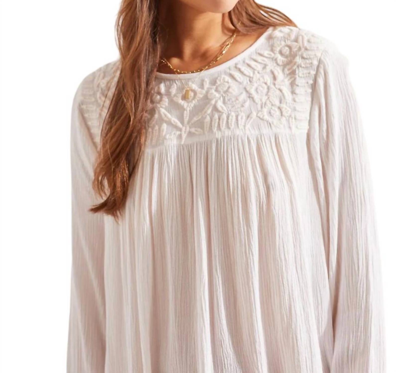Tribal - LONG SLEEVE EMBROIDERED YOKE BLOUSE