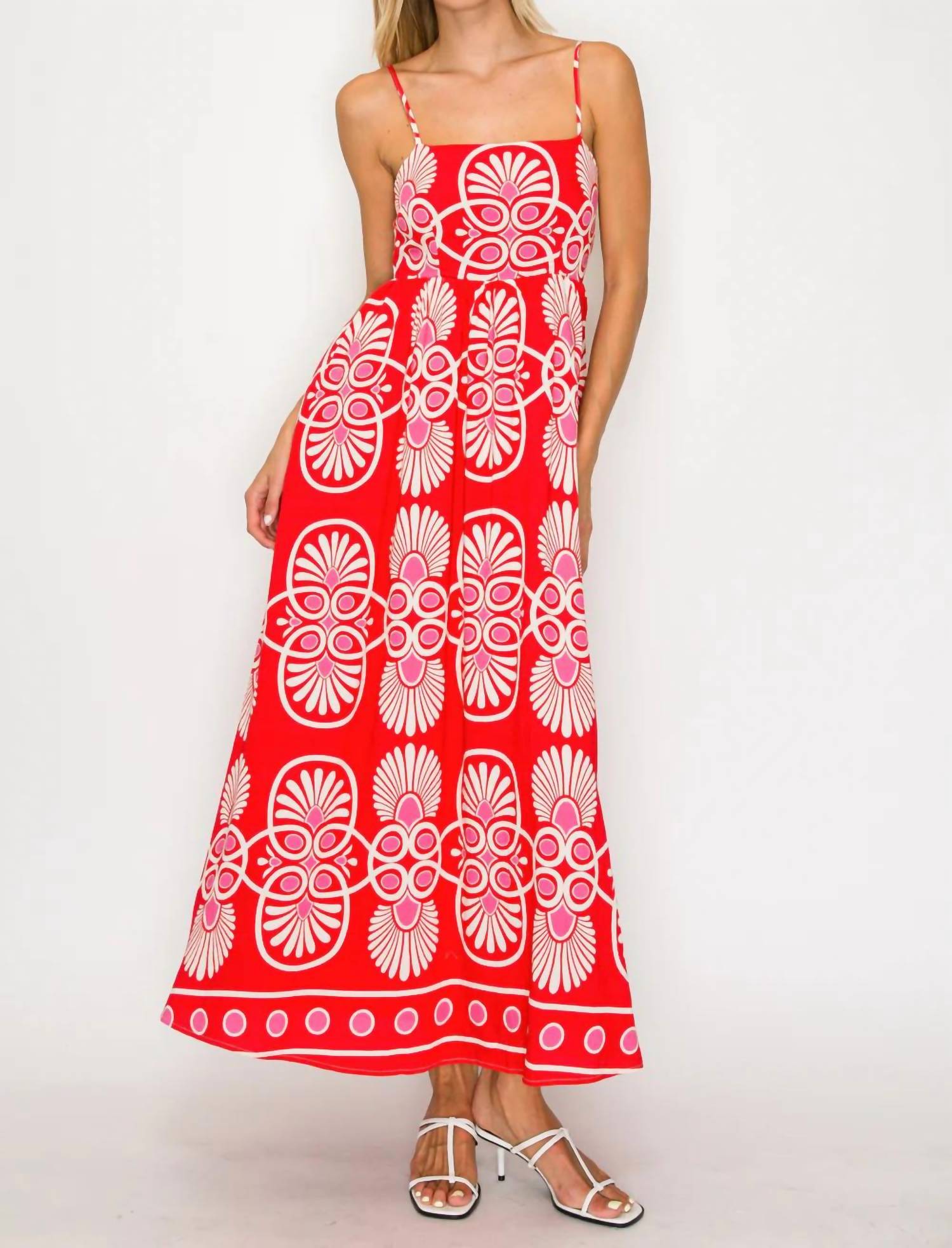 Meet Me In Santorini - Festival Medallion Maxi Dress