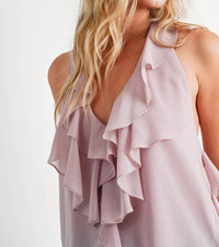 Bluivy - Bi- Ruffled Halter Blouse