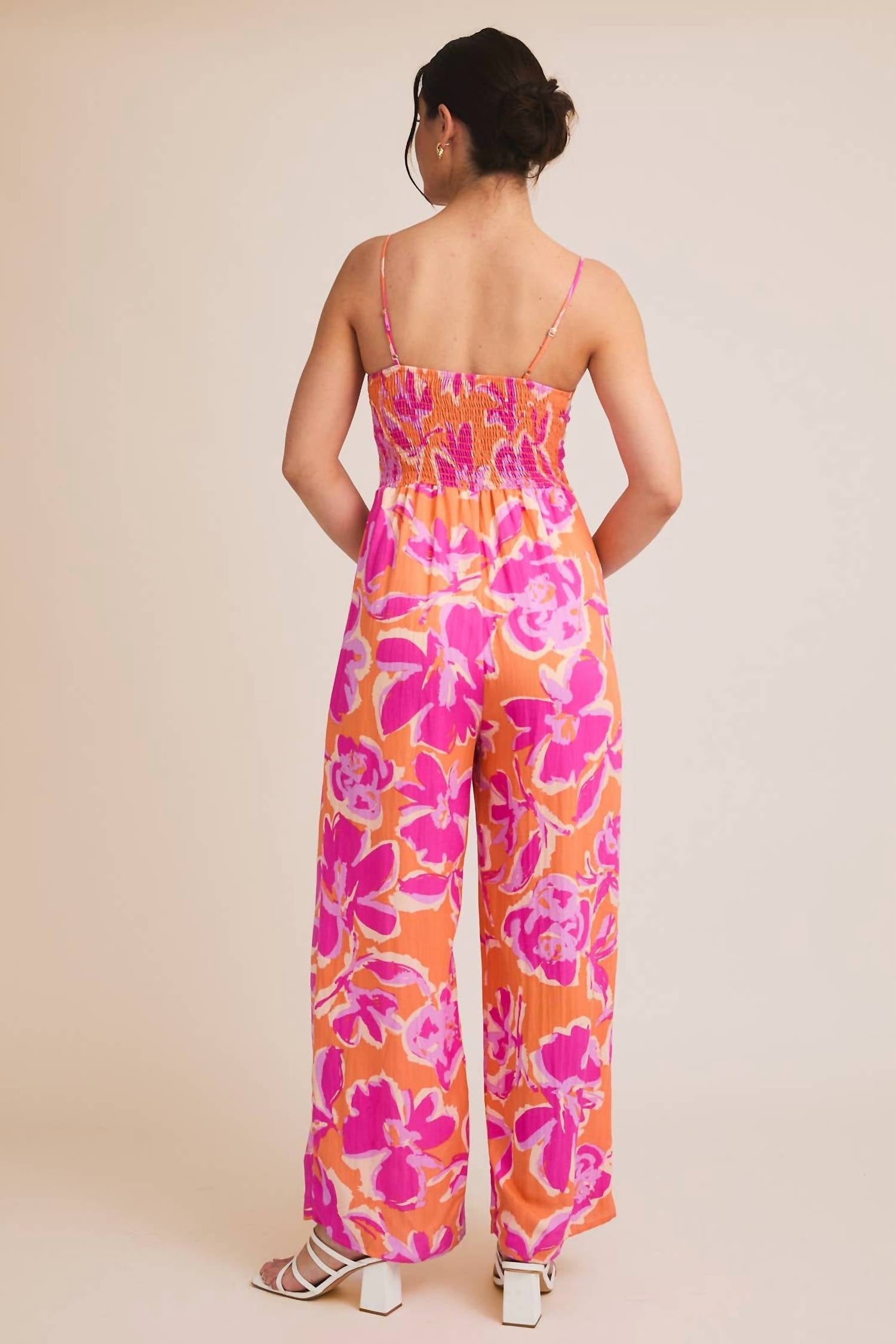 Gilli - Summer Fling Front Tie Floral Jumpsuit