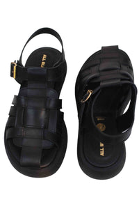 ALL BLACK Women's Square Woven Sandal in black - women's sandal - alternate view