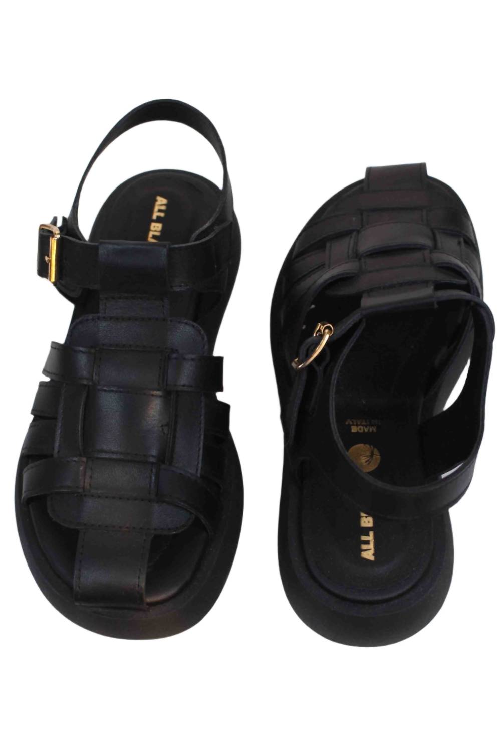 ALL BLACK Women's Square Woven Sandal in black - women's sandal - alternate view