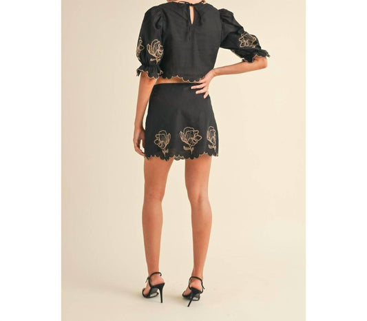 Mable - Floral Scallop Skirt Set