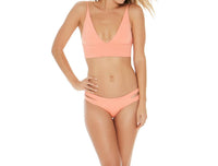 L*SPACE Solid Olivia Bikini Top in tropical peach - women's swimwear
