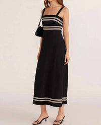 MINKPINK Elki Trim Midi Dress in black - women's dress - detail view